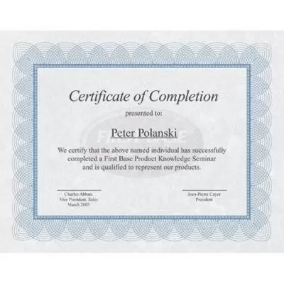 Pqt 100 certificats bleu & argent