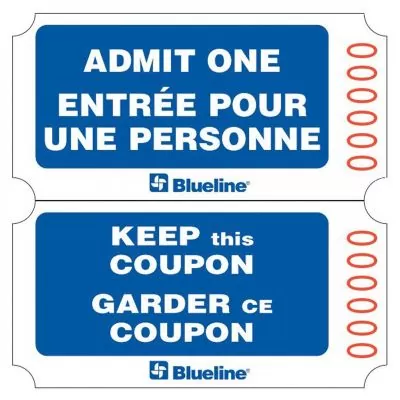 Billets d'admission double numéroté bleu (1000)
