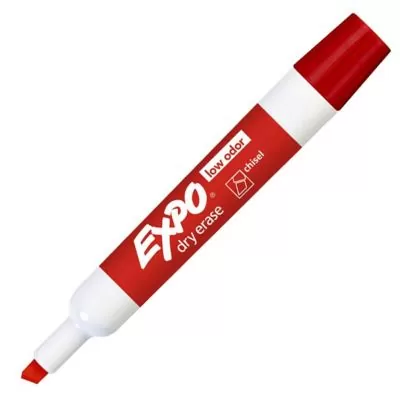 Marqueur Expo effaçable rouge, pointe biseautée