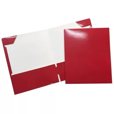 Portfolio lustré, 2 pochettes intérieures, rouge