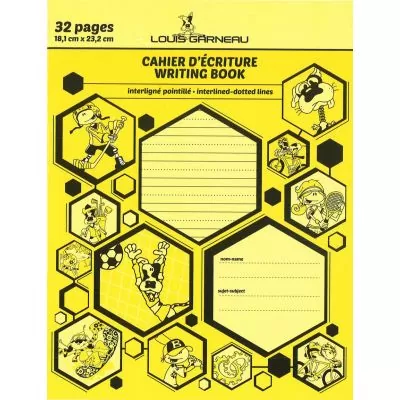 Cahier d’exercices interligné pointillé, jaune, 32 pages, LG10
