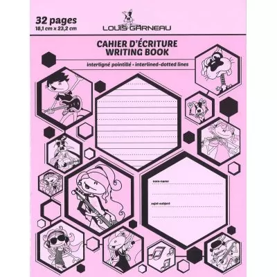 Cahier d’exercices interligné pointillé, rose, 32 pages, LG