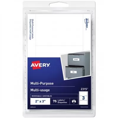 Étiquettes Multi-usage Amovibles de Avery®, 2 x 3 po, 2315