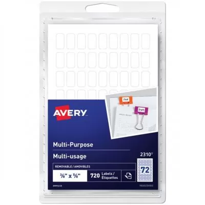 Étiquettes Multi-usage Amovibles de Avery®, ⅜" x ⅝", 2310