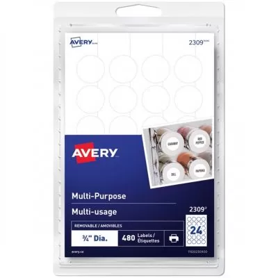 Étiquettes Multi-usage Amovibles de Avery®, Rond ¾", 2309