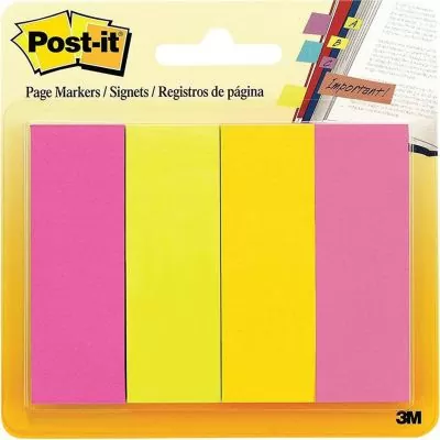 Marqueur de page Post-it® 671-4AU, couleurs assorties, 7/8 po x 2 7/8 po