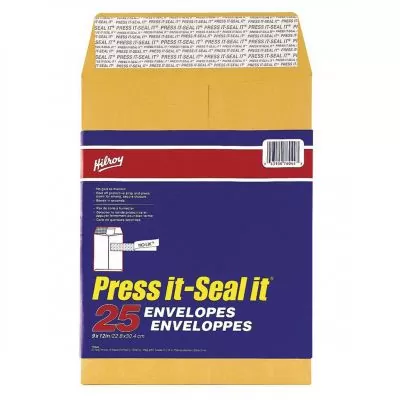Enveloppe kraft Press-it Seal-it® 10 x 13 po. 20/pqt